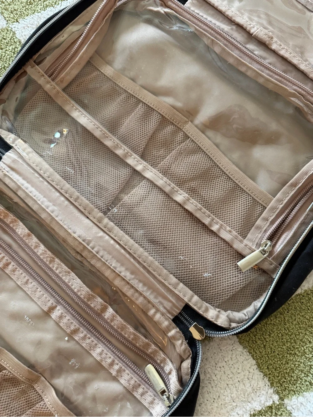 Black Quilted Travel Organizer Tote